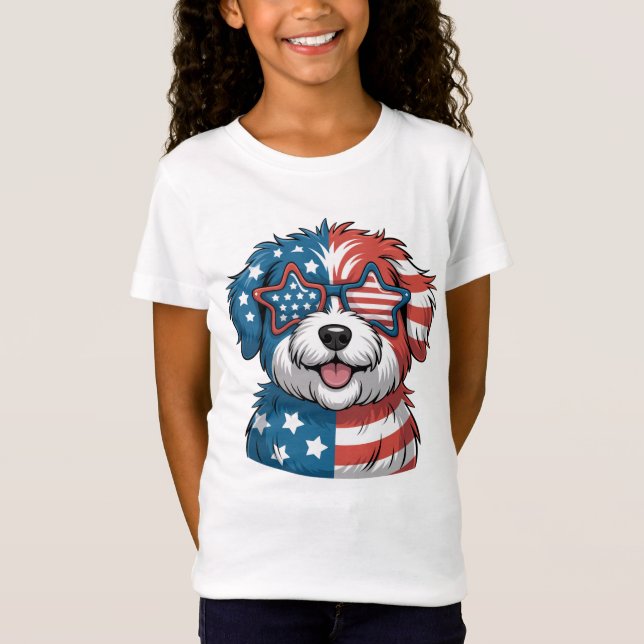 Patriotischer Welpe T-Shirt (Vorderseite)