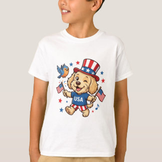 Patriotischer Welpe USA Unabhängigkeitstag T-Shirt