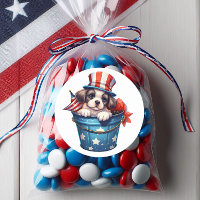 Patriotischer Welpenhund Red White Blue Top Hat