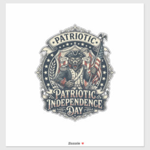 Patriotischer Werwolf Patriot Horror Monster Patri Aufkleber