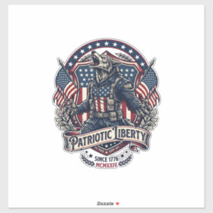 Patriotischer Werwolf Patriot Horror Monster Patri Aufkleber