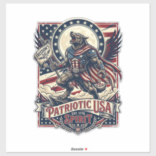 Patriotischer Werwolf Patriot Horror Monster Patri Aufkleber