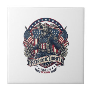 Patriotischer Werwolf Patriot Horror Monster Patri Fliese