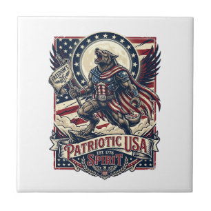 Patriotischer Werwolf Patriot Horror Monster Patri Fliese