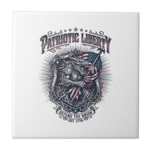 Patriotischer Werwolf Patriot Horror Monster Patri Fliese