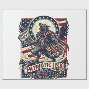 Patriotischer Werwolf Patriot Horror Monster Patri Geschenkpapier