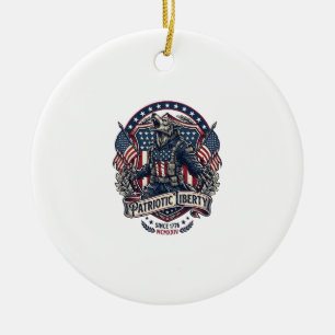 Patriotischer Werwolf Patriot Horror Monster Patri Keramik Ornament
