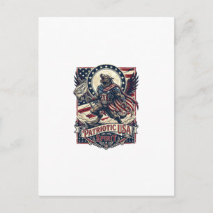 Patriotischer Werwolf Patriot Horror Monster Patri Postkarte