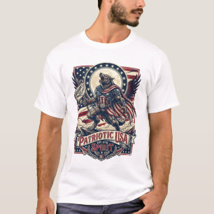 Patriotischer Werwolf Patriot Horror Monster Patri T-Shirt