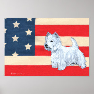Patriotischer West Highland White Terrier Poster