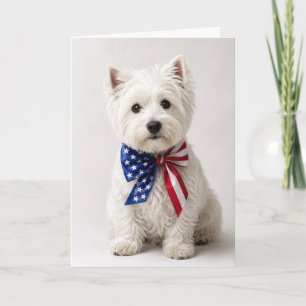 Patriotischer Westie West Highland Terrier 4. Juli Karte