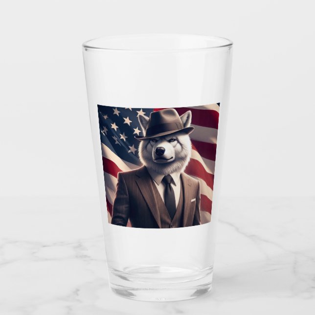 Patriotischer Wolf   Glas (Vorderseite)