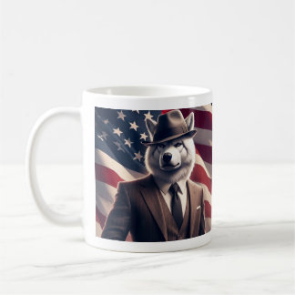Patriotischer Wolf Kaffeetasse