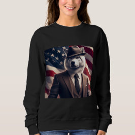 Patriotischer Wolf   Sweatshirt