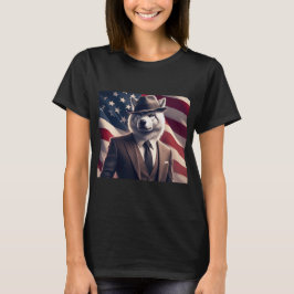 Patriotischer Wolf   T-Shirt