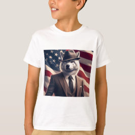 Patriotischer Wolf   T-Shirt