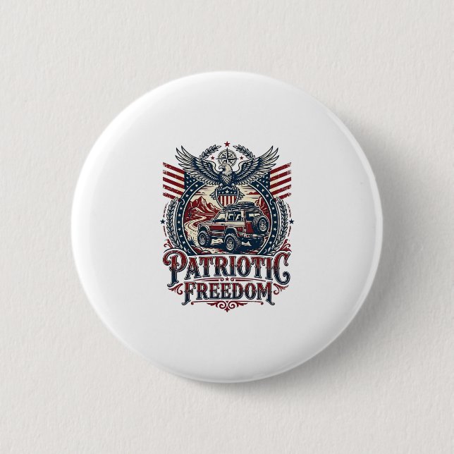 Patriotischer Wüstenstraßen-Entdecker Button (Vorderseite)
