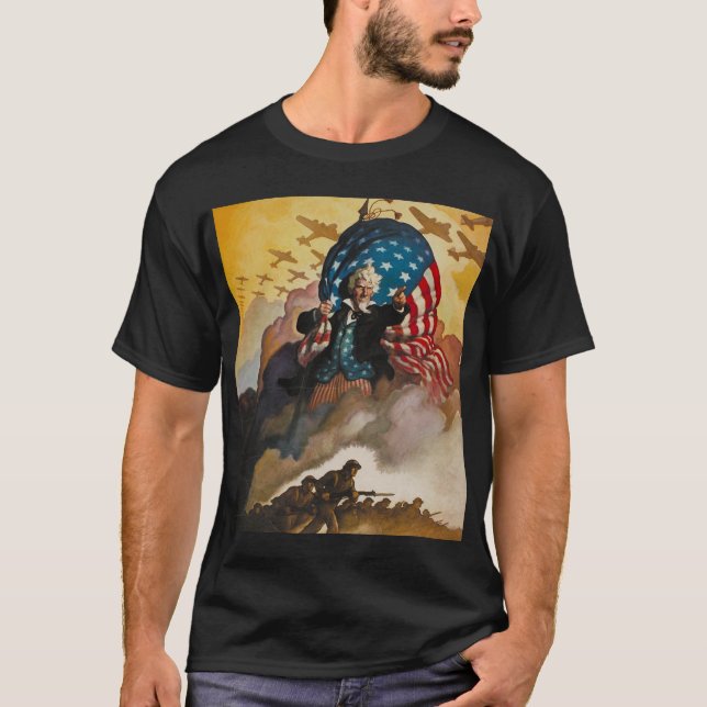 patriotischer WWII Plakat-T - Shirt (Vorderseite)