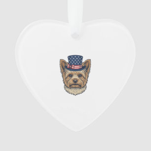 Patriotischer Yorkshire Terrier Vintage Ornament