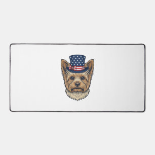 Patriotischer Yorkshire Terrier Vintage Schreibtischunterlage