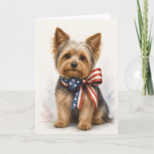 Patriotischer Yorkshire Terrier - Yorkie 4. Juli Karte