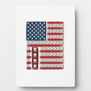 Patriotischer Zahnarzt Zahn Flagge Fotoplatte