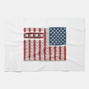 Patriotischer Zahnarzt Zahn Flagge Geschirrtuch
