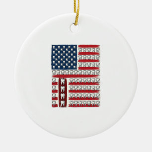 Patriotischer Zahnarzt Zahn Flagge Keramik Ornament