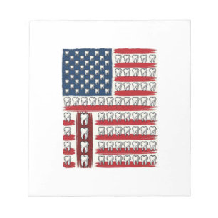 Patriotischer Zahnarzt Zahn Flagge Notizblock