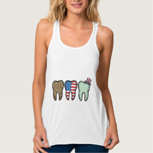 Patriotischer Zahnarzt Zahn Vintage Leopard Shirt