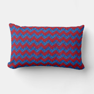 Patriotischer Zickzack Glitzer PILLOW Lendenkissen