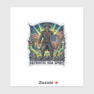 Patriotischer Zombie Patriot General Zombie Apokal Aufkleber