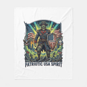Patriotischer Zombie Patriot General Zombie Apokal Fleecedecke