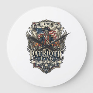 Patriotischer Zombie Patriot General Zombie Apokal Große Wanduhr