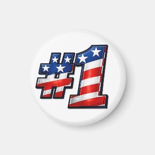 Patriotisches #1-Flaggen-Design Magnet
