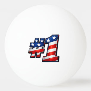 Patriotisches #1-Flaggen-Design Tischtennisball