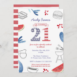 Patriotisches 21. Geburtstags-Party, zwanzig Einladung