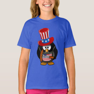 Patriotisches 4. Juli BBQ Pinguin T-Shirt