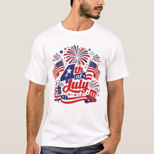 Patriotisches 4. Juli-Feuerwerk T-Shirt-Design T-Shirt