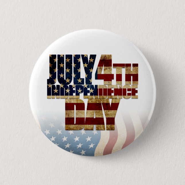 Patriotisches 4. Juli-Flaggen-Design Button (Vorderseite)