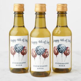 Patriotisches 4. Juli Party Weinetikett