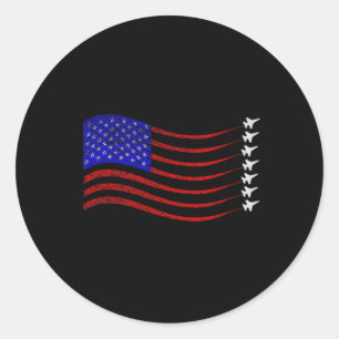 Patriotisches 4. Juli Usa Amerikanische Flagge Kam Runder Aufkleber