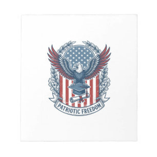 Patriotisches Abschluss-Vektorgrafik-T-Shirt Notizblock