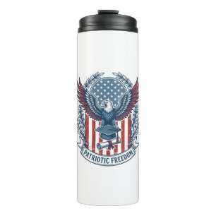 Patriotisches Abschluss-Vektorgrafik-T-Shirt Thermosbecher