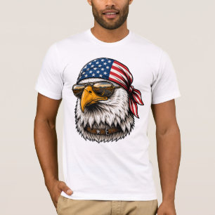 Patriotisches Adler-Bandana USA Road Trip T-Shirt