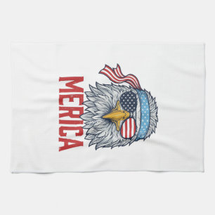 Patriotisches Adler Merica Vintage Gravur Shirt De Geschirrtuch