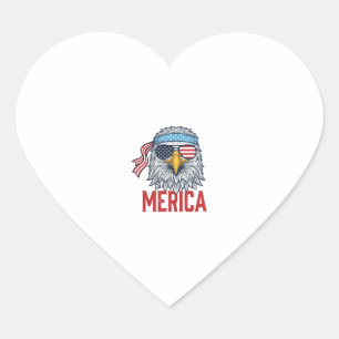 Patriotisches Adler Merica Vintage Gravur Shirt De Herz-Aufkleber