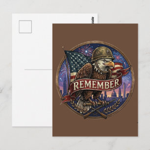 Patriotisches Adler-Militärgedenkemblem Postkarte