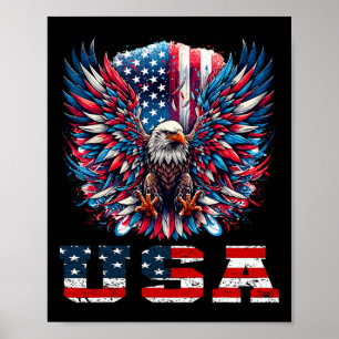 Patriotisches Adler-USA-Flagge-Design-Grafik Poster