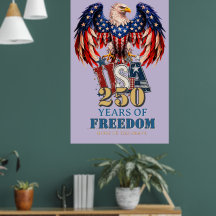 Patriotisches Adler-USA-Plakat in lila Version